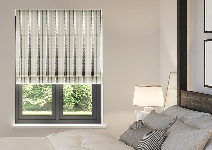 Laurel Stripe, Warm Grey - Roman Blind - Image 3
